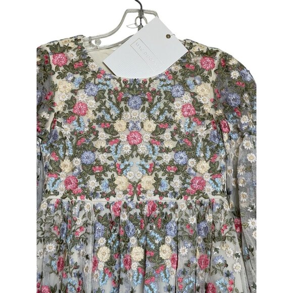 Mac Duggal Girls Dress Size 4 Pageant Heavily Embroidered Ivory Pink Floral 3153 - Picture 5 of 13